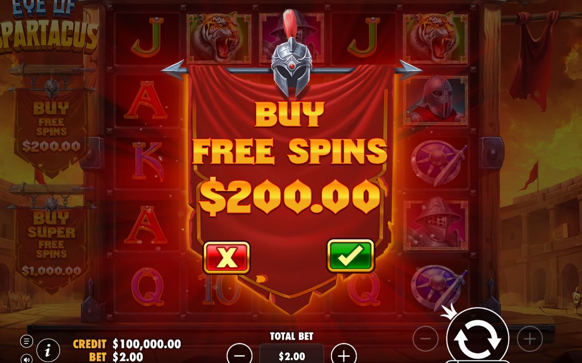 Torch-lit dungeon corridor, the Free Spins background