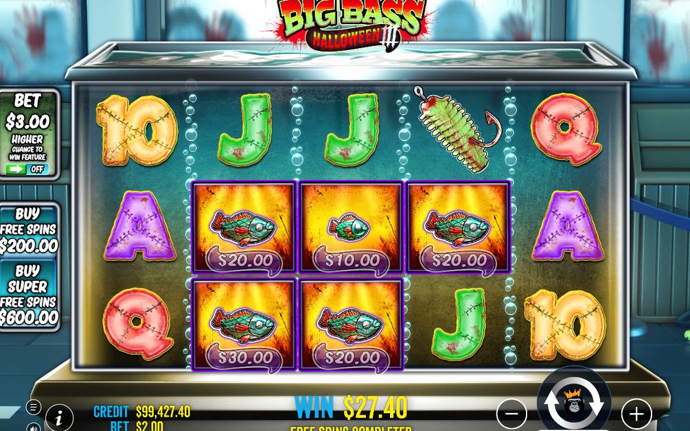 Win screen with the round total after the free spins